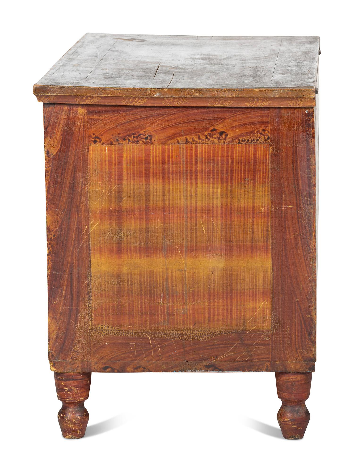 A Country Grain Painted Poplar Blanket Chest