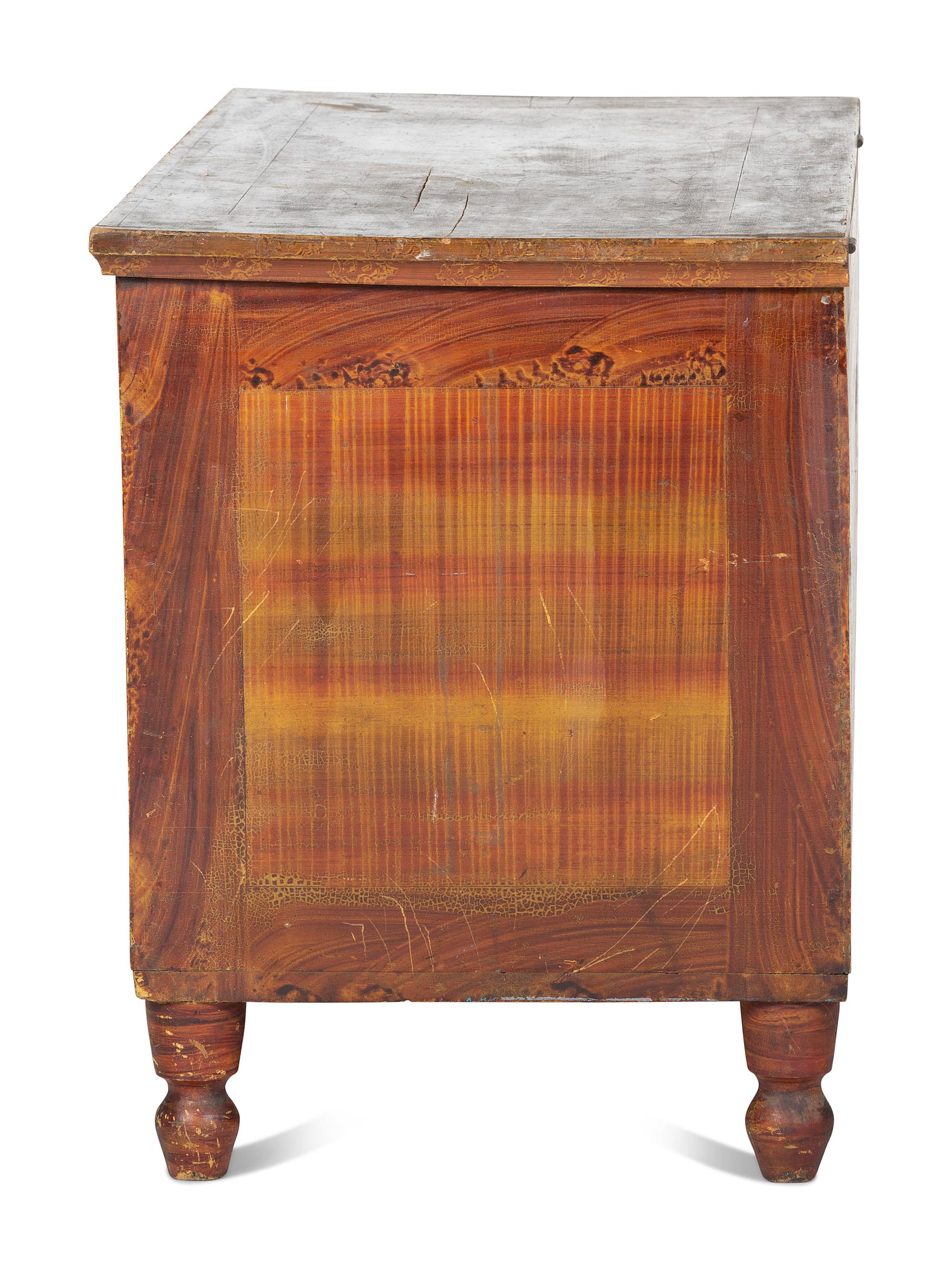 A Country Grain Painted Poplar Blanket Chest