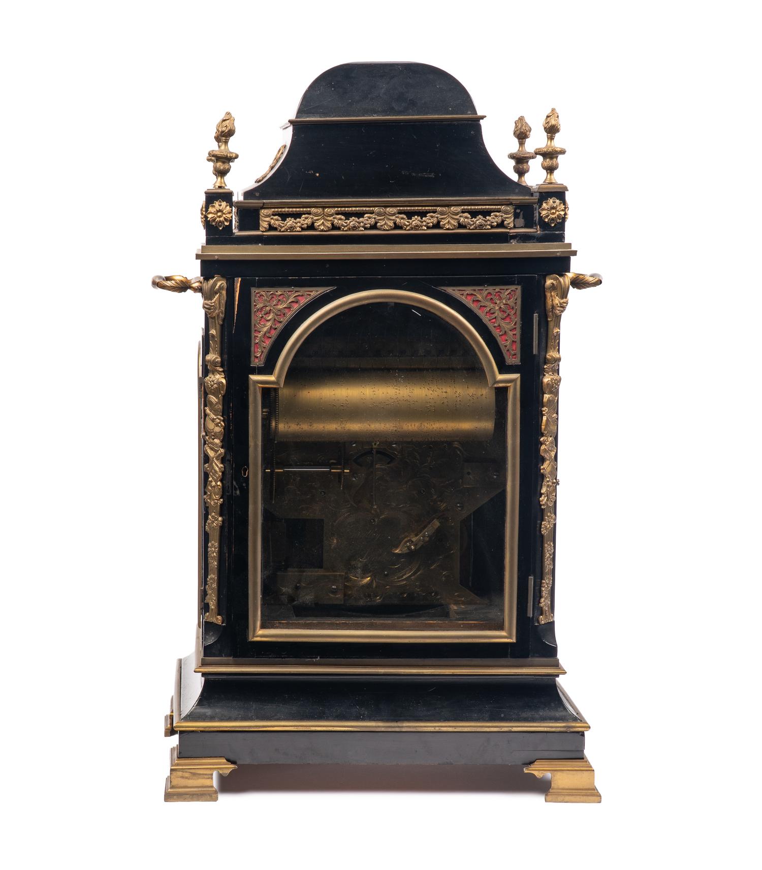 A George III Gilt Bronze Mounted Ebonized Musical Clock