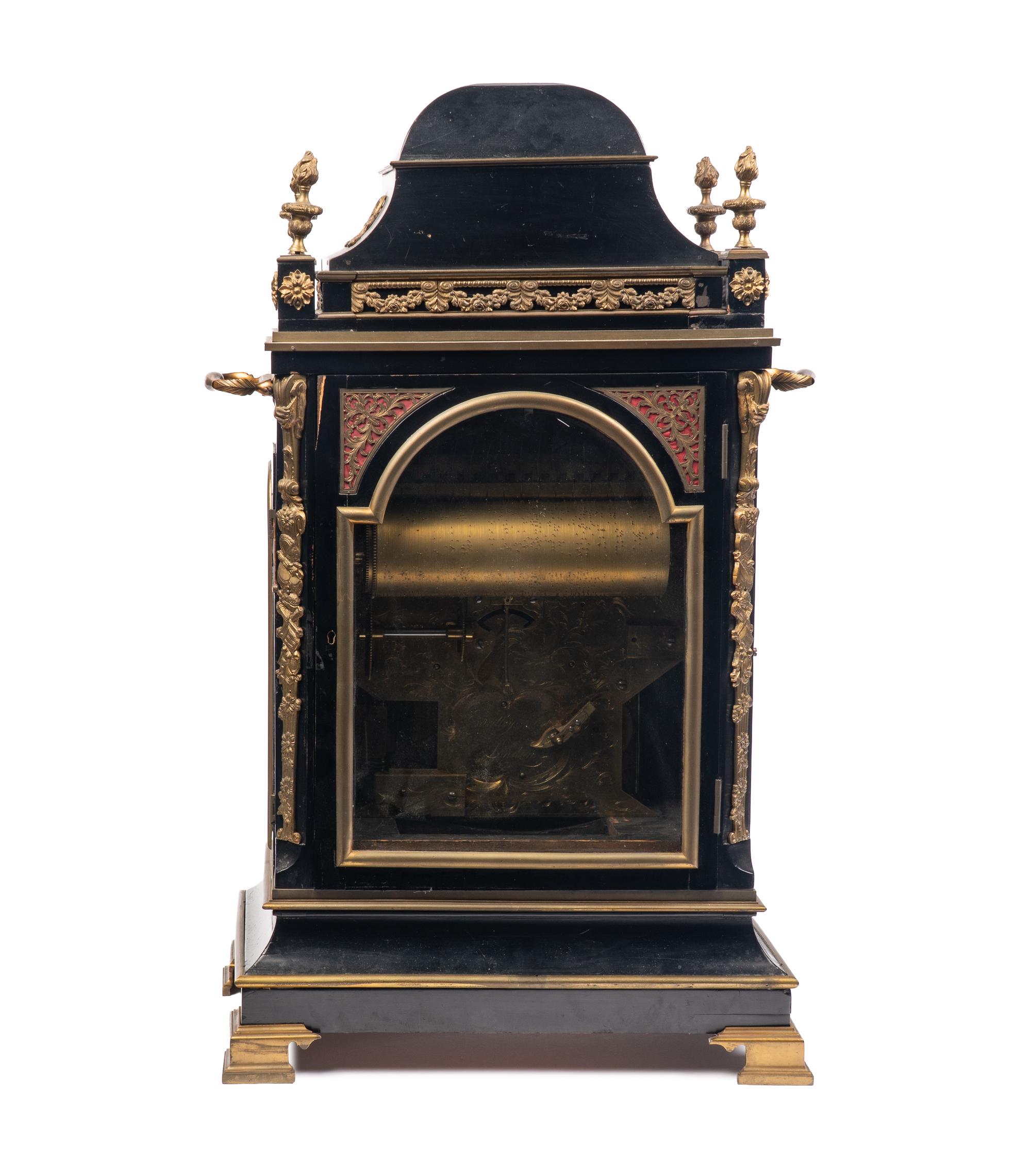 A George III Gilt Bronze Mounted Ebonized Musical Clock