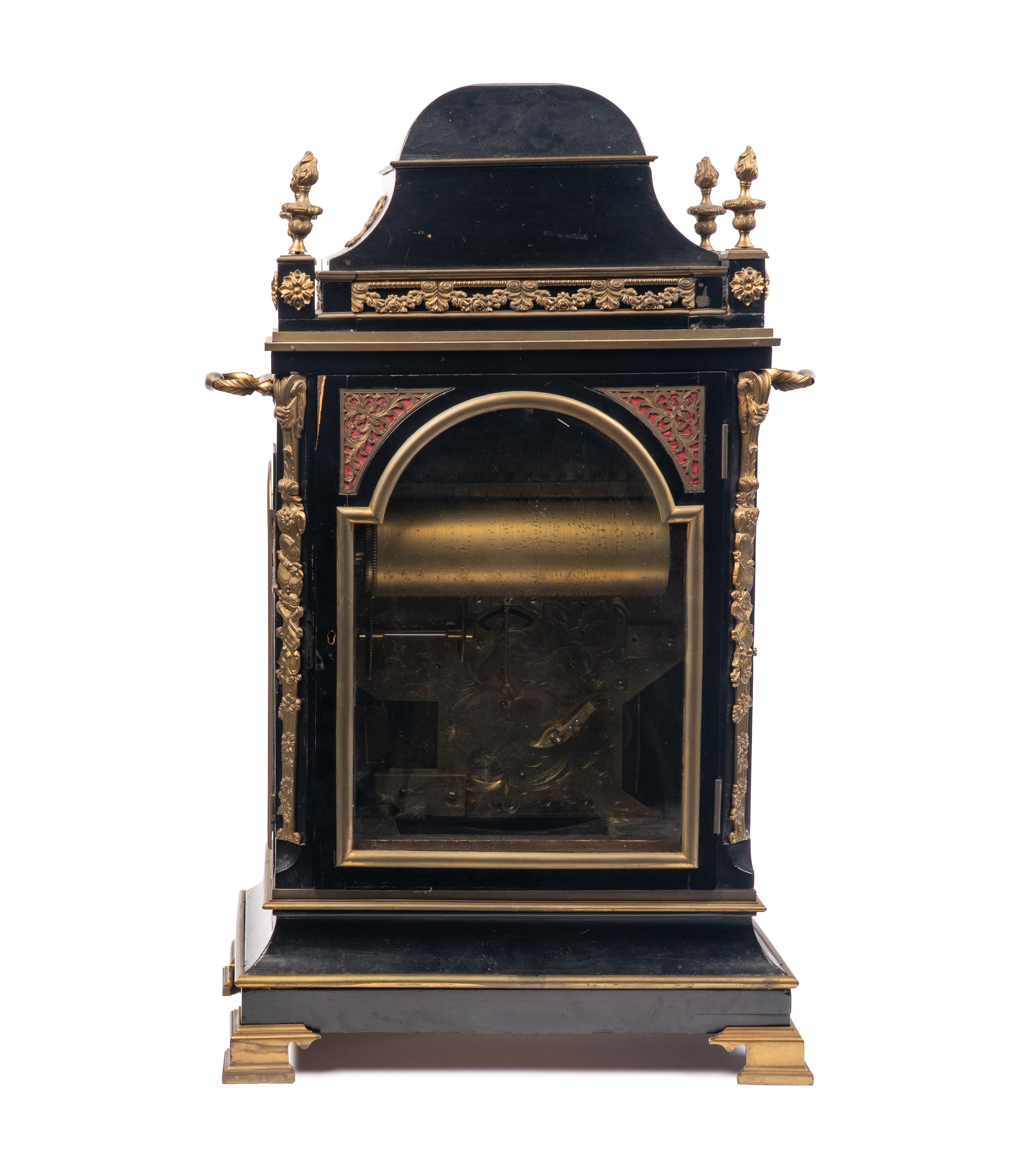 A George III Gilt Bronze Mounted Ebonized Musical Clock