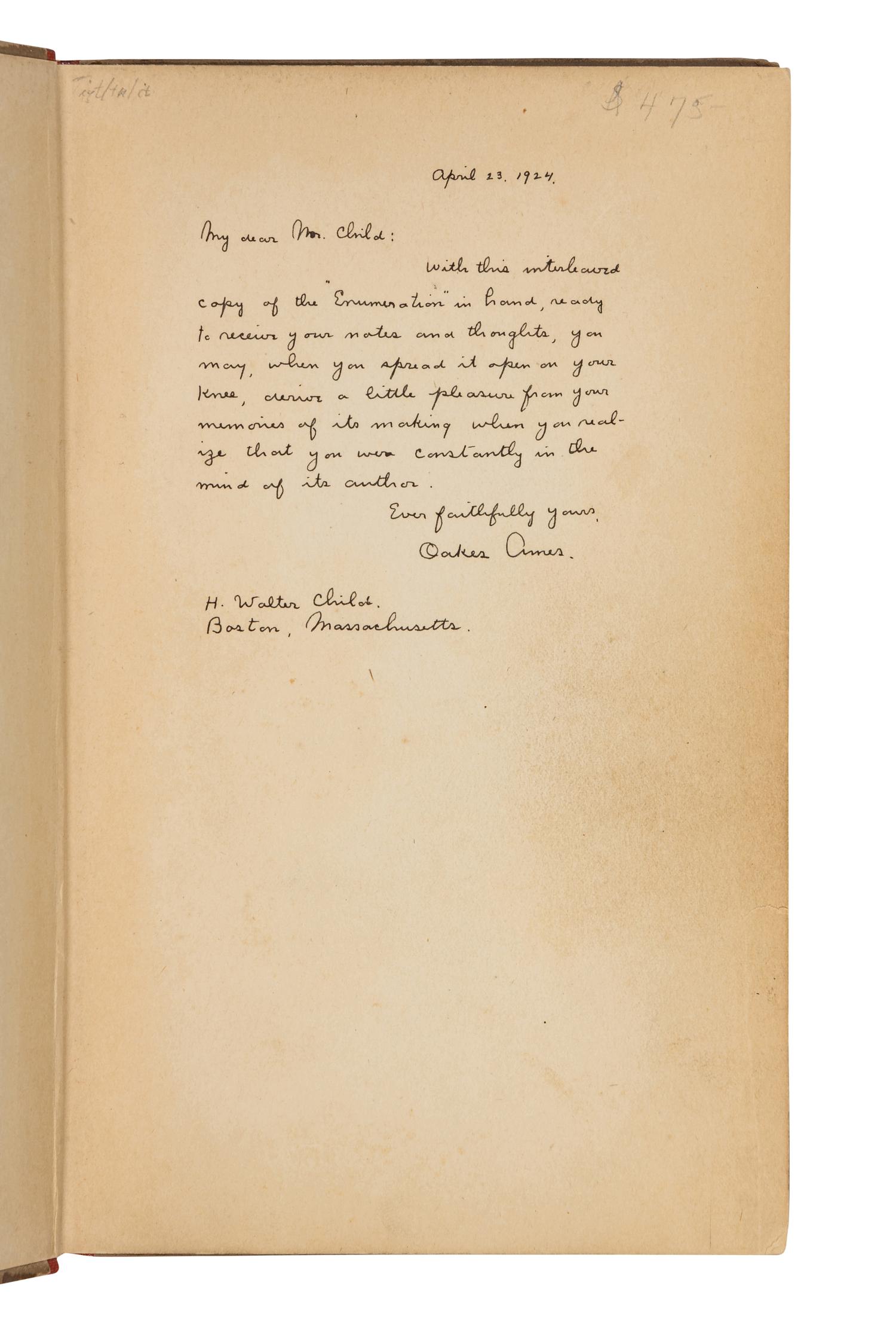 AMES, Oakes (1804-1873). A group of 7 works about orchids, including: