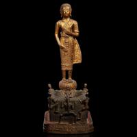 A Thai gilt-lacquered bronze figural group: Phra Malai visiting the damned in Hell 泰國佛造像 Rattanakosin period (1782-1932) ???????