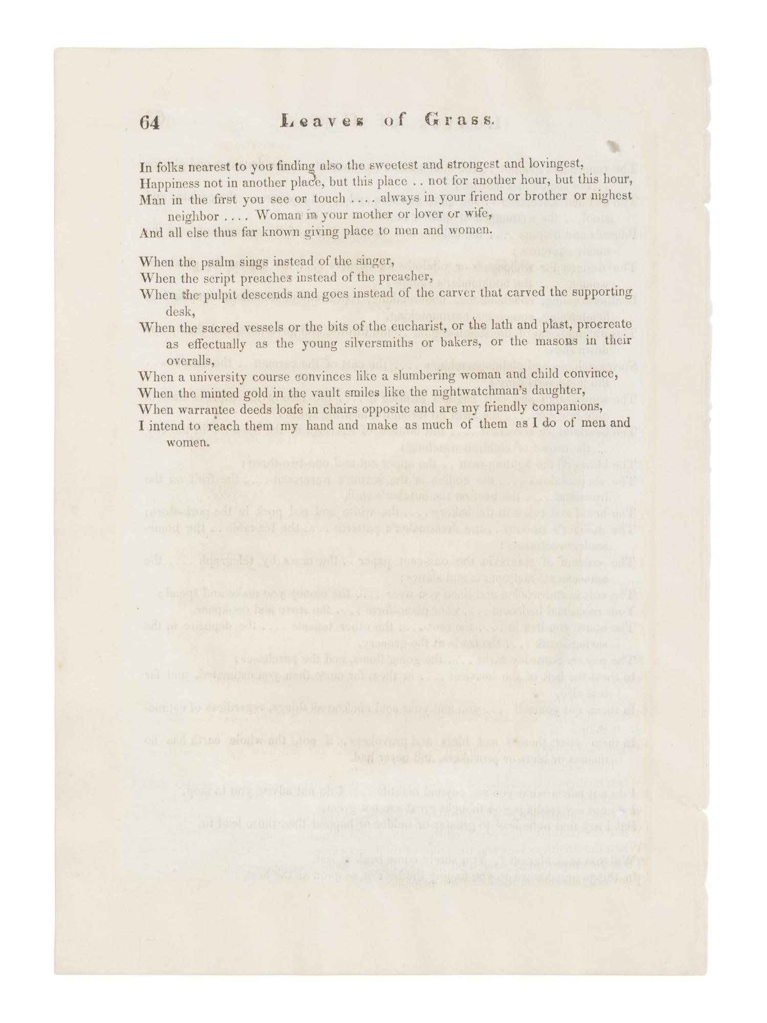 [LEAF BOOK]. -- [WHITMAN, Walt (1819-1892)]. A Leaf of Grass From Shady Hill. With a Review of Walt Whitman's Leaves of Grass. Written by Charles Eliot Norton in 1855; And, with a leaf from the first printing of Leaves of Grass, published in Brooklyn in 1855 . Cambridge: Kenneth Murdock at the Harvard University Press, 1928.