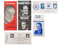 [DEMOCRATIC PARTY]. A group of tickets, pamphlets, and other campaign ephemera from the Hubert Humphrey, Eugene McCarthy, and George McGovern campaigns, comprising: