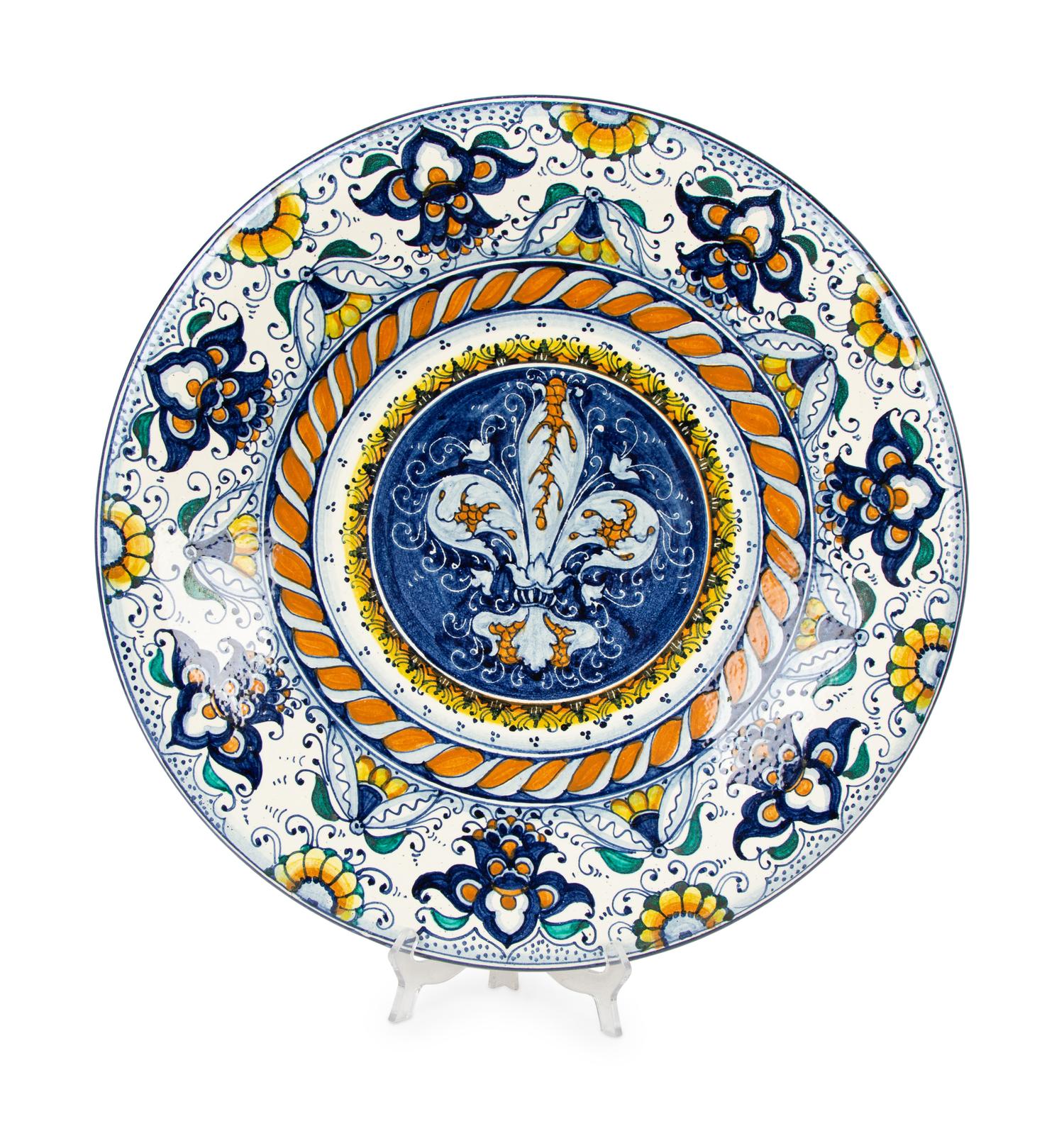 Two Continental Majolica Chargers — 20TH CENTURY