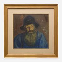 George Benjamin Luks (American, 1867-1933) Bearded Man in Cap