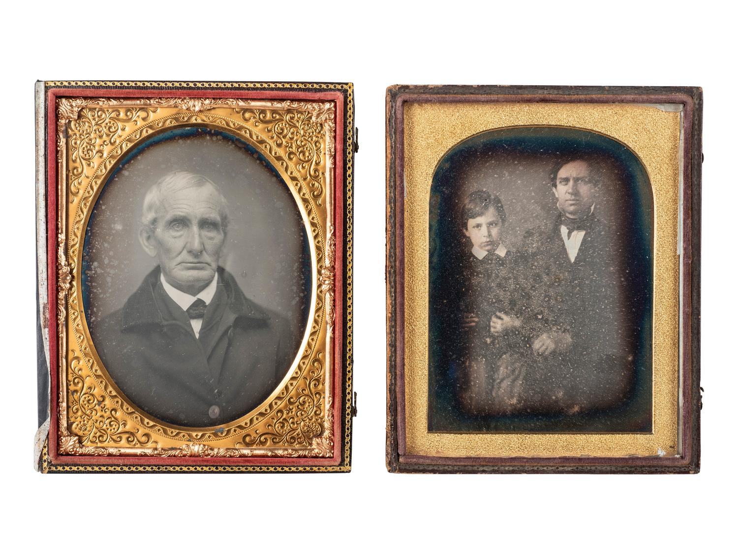 [EARLY PHOTOGRAPHY]. 9 quarter and half plate images, incl. a portrait of Ogden Edwards (1781-1862)