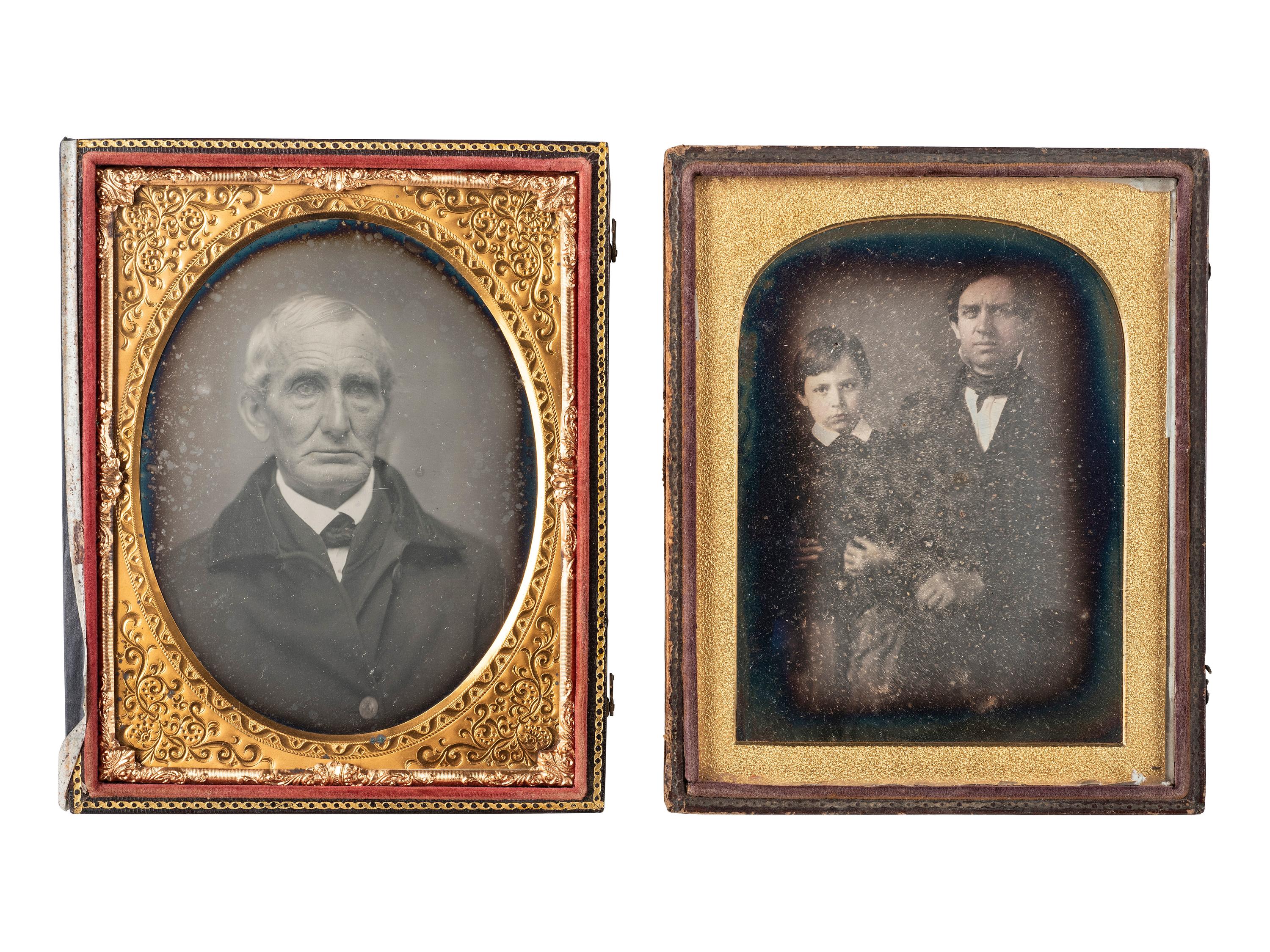 [EARLY PHOTOGRAPHY]. 9 quarter and half plate images, incl. a portrait of Ogden Edwards (1781-1862)