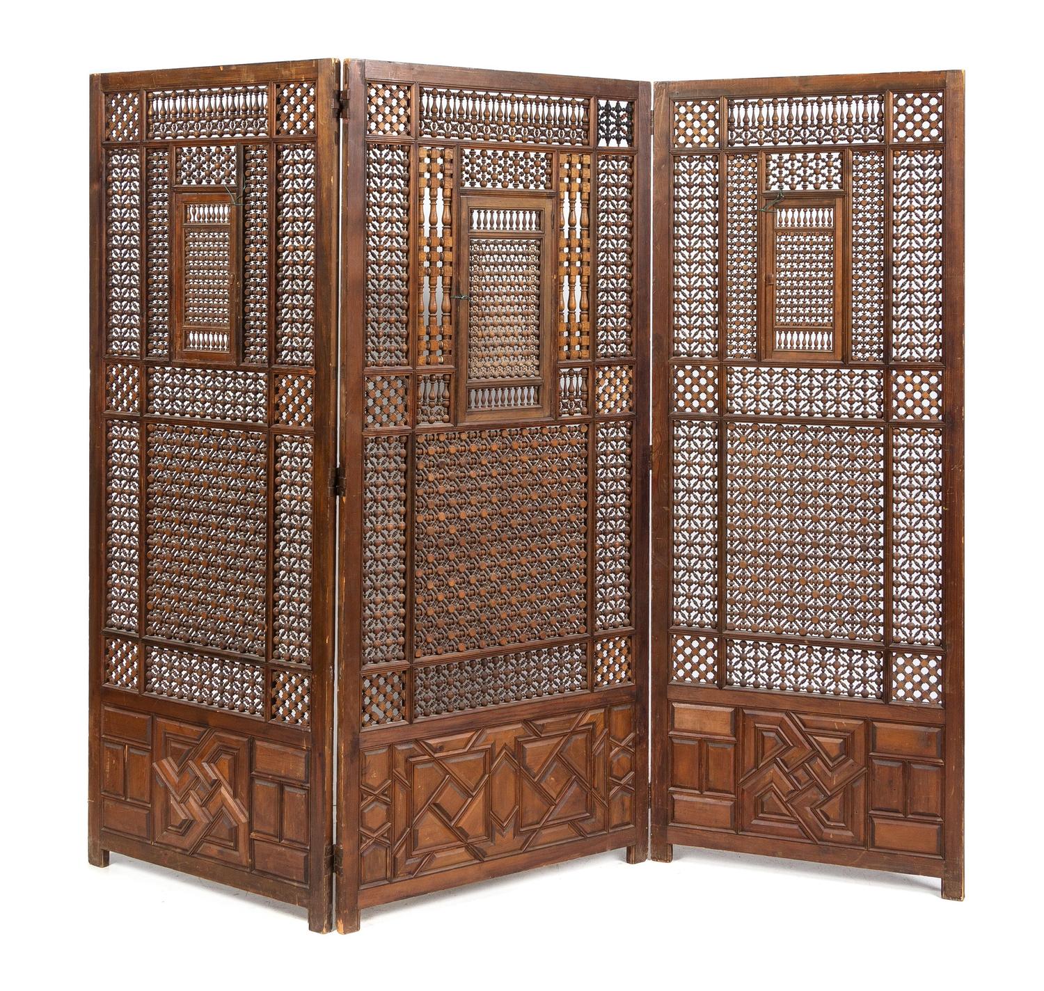 An Ottoman Three-Panel Floor Screen