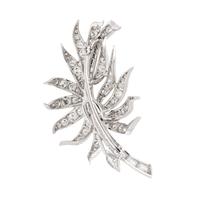 DIAMOND LEAF BROOCH
