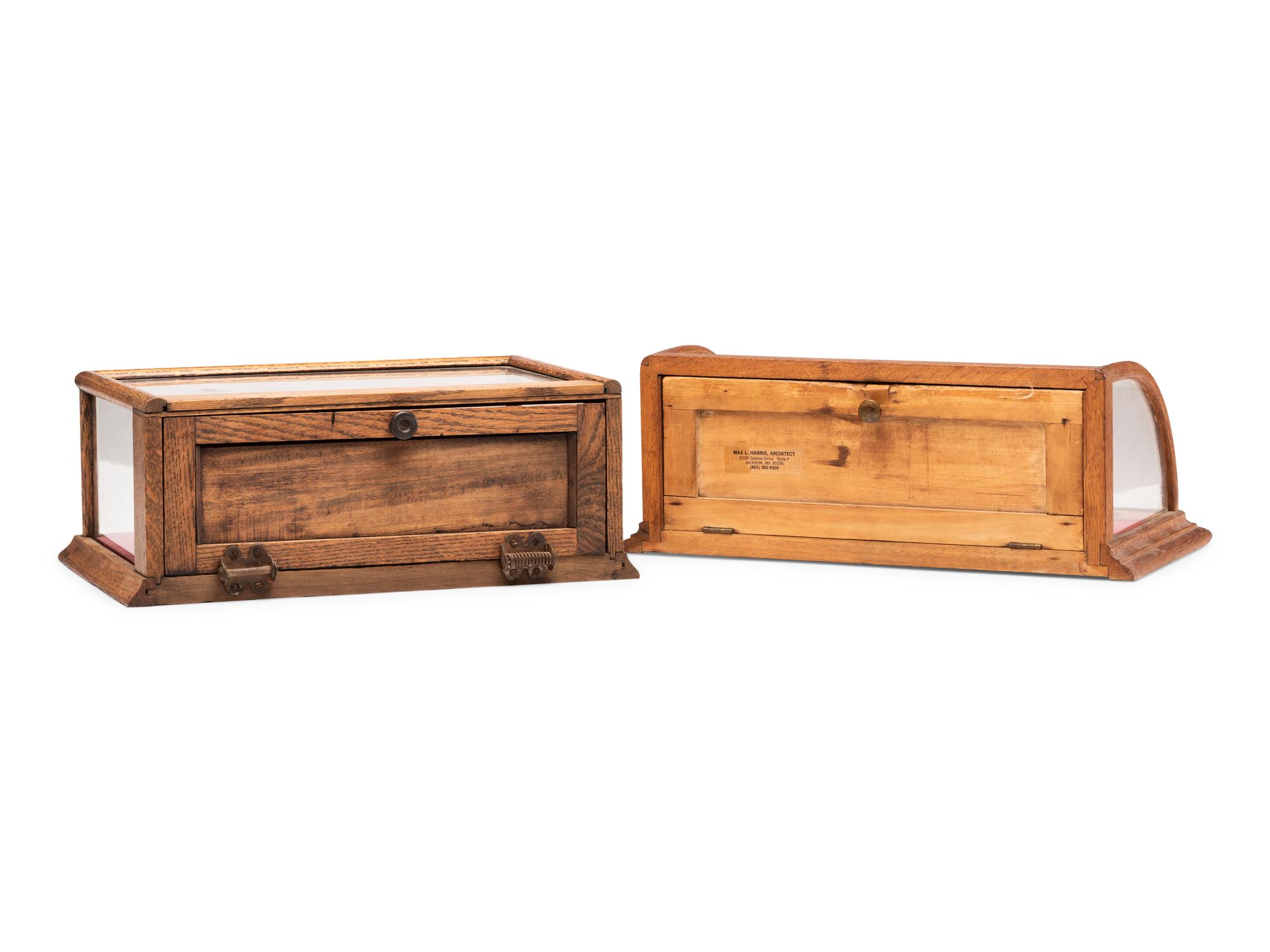 Two Wooden Frame Display Cases