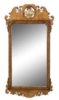 A George III Style Parcel Gilt Mahogany Mirror Height 41 1/4 x width 21 3/4 inches. — 18TH/19TH CENTURY