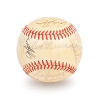 A Boston Red Sox Multi Signed Autograph Baseball With 29 Signatures Including Ted Williams (Beckett Authentication Services Letter BAS Certified),