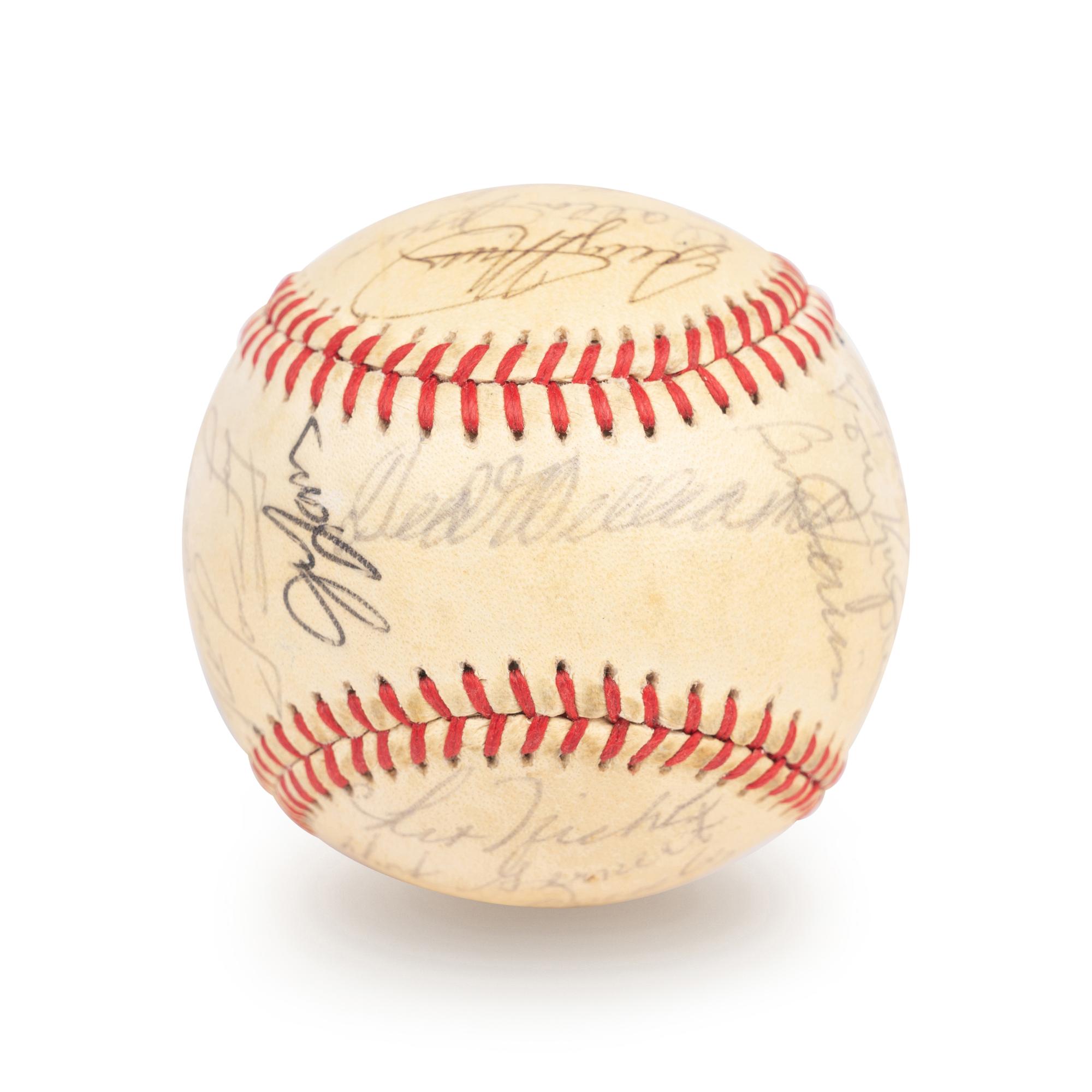 A Boston Red Sox Multi Signed Autograph Baseball With 29 Signatures Including Ted Williams (Beckett Authentication Services Letter BAS Certified),