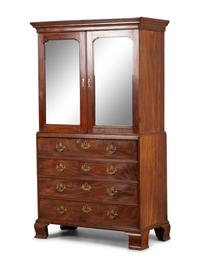 A George III Mahogany Bureau Cabinet