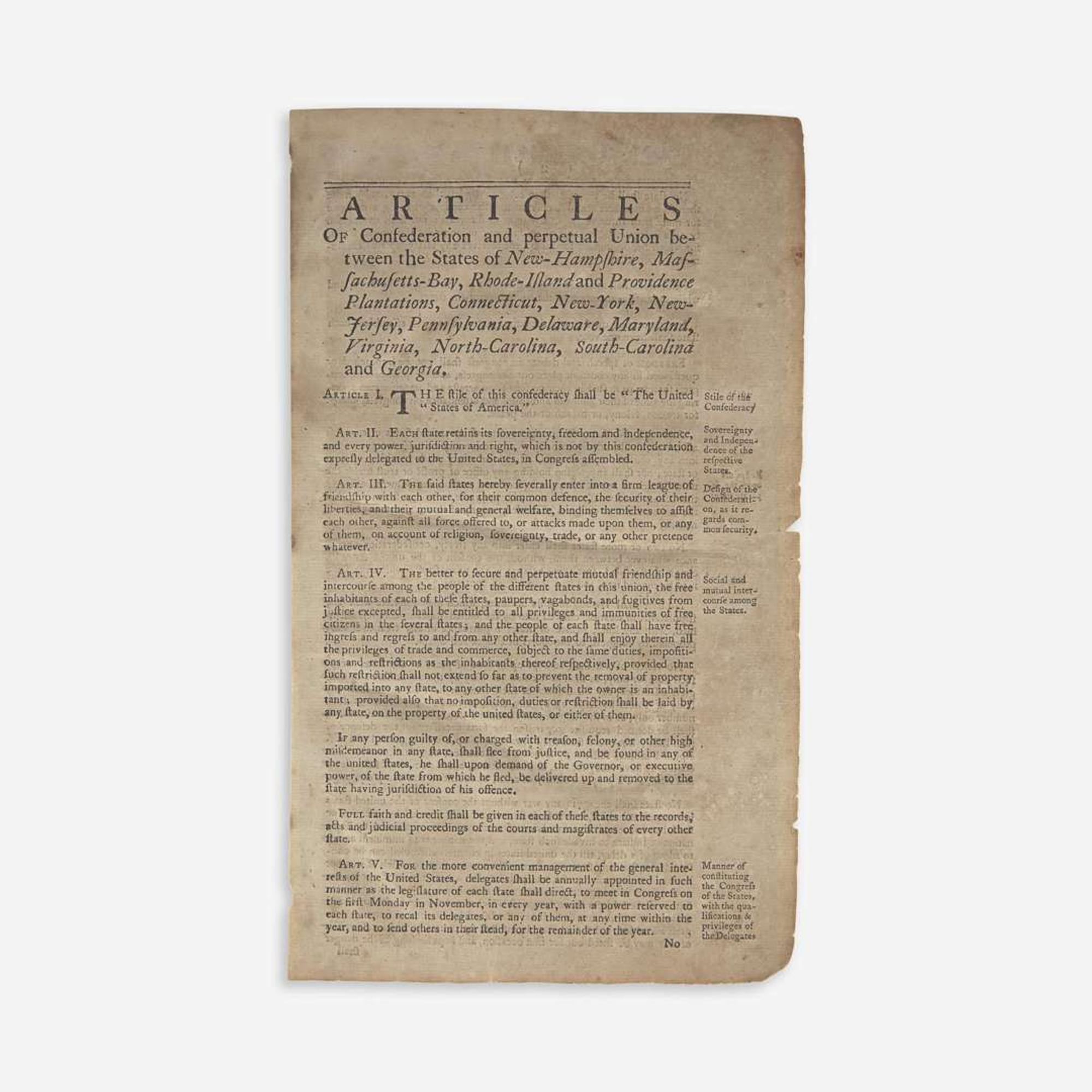 [Americana] Articles of Confederation and Perpetual Union...