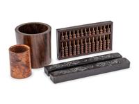 Five Chinese Hardwood Scholar's Objects
