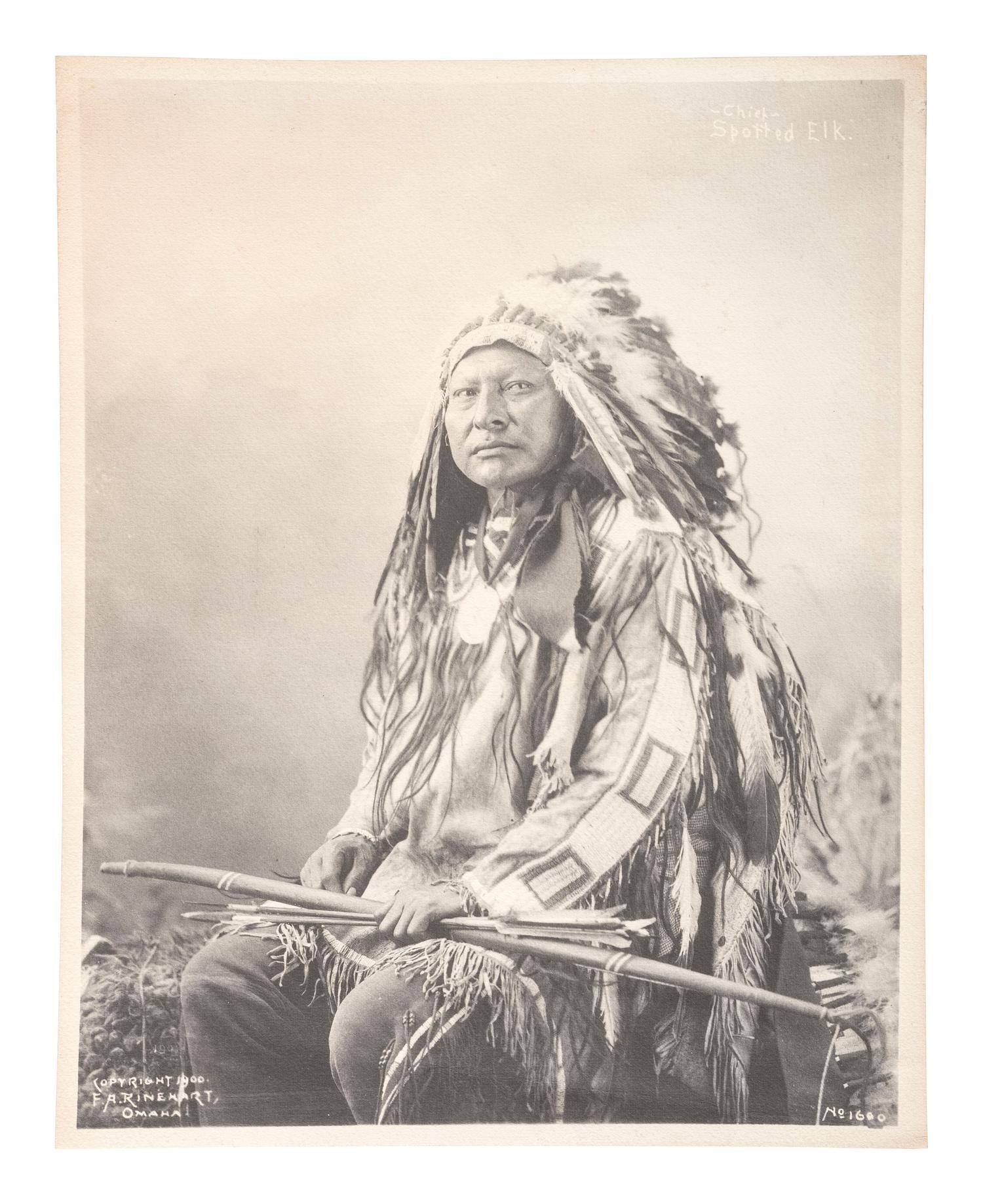[NATIVE AMERICANS]. RINEHART, F.A. (1861-1928), photographer. Chief Spotted Elk . Omaha, NE: 1900.