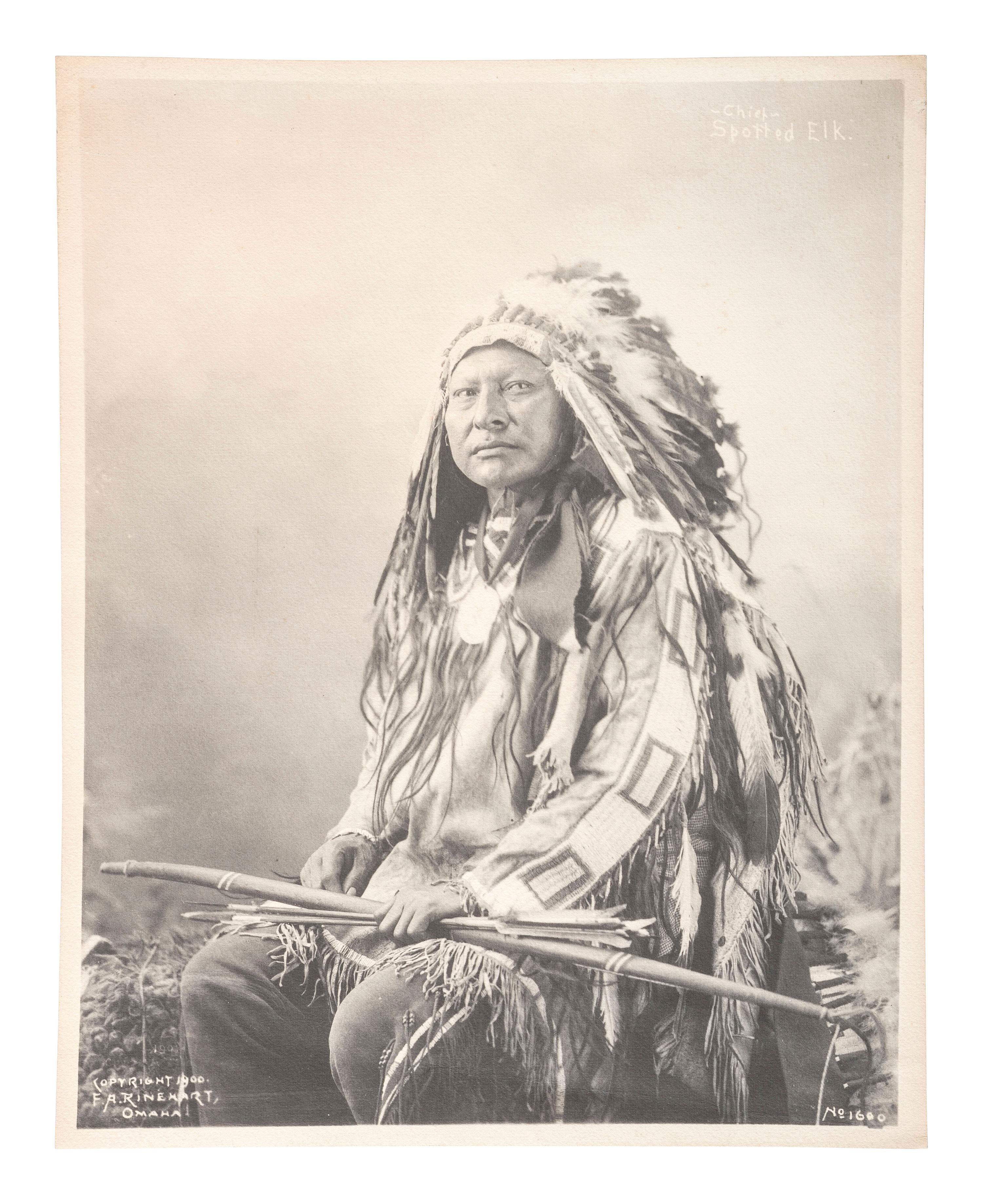 [NATIVE AMERICANS]. RINEHART, F.A. (1861-1928), photographer. Chief Spotted Elk . Omaha, NE: 1900.