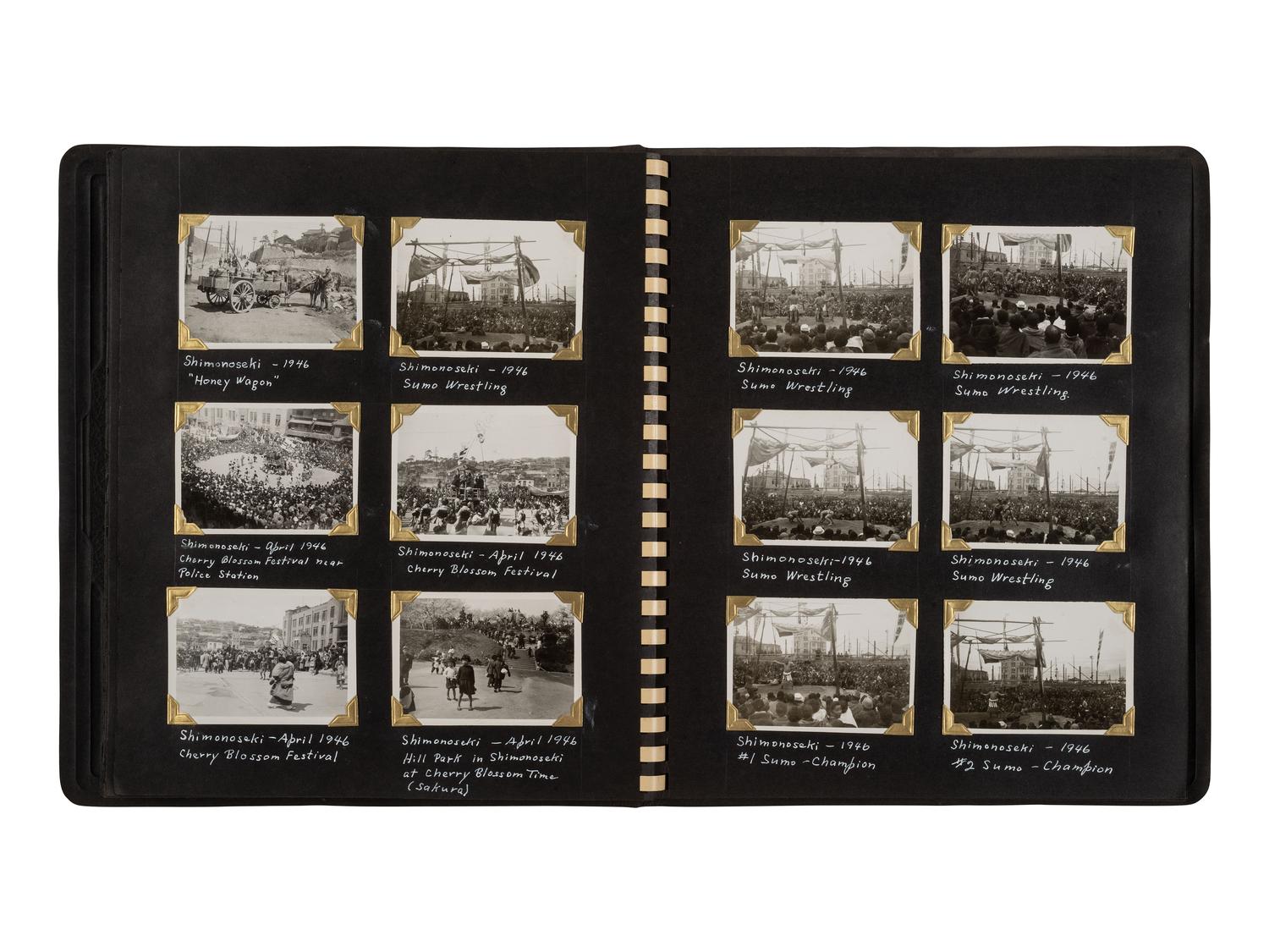 [WORLD WAR II]. Captain Van Voorhis collection, including photographs demonstrating the aftereffects of the atomic bomb and the reconstruction and occupation of Japan. Ca 1945-1947.
