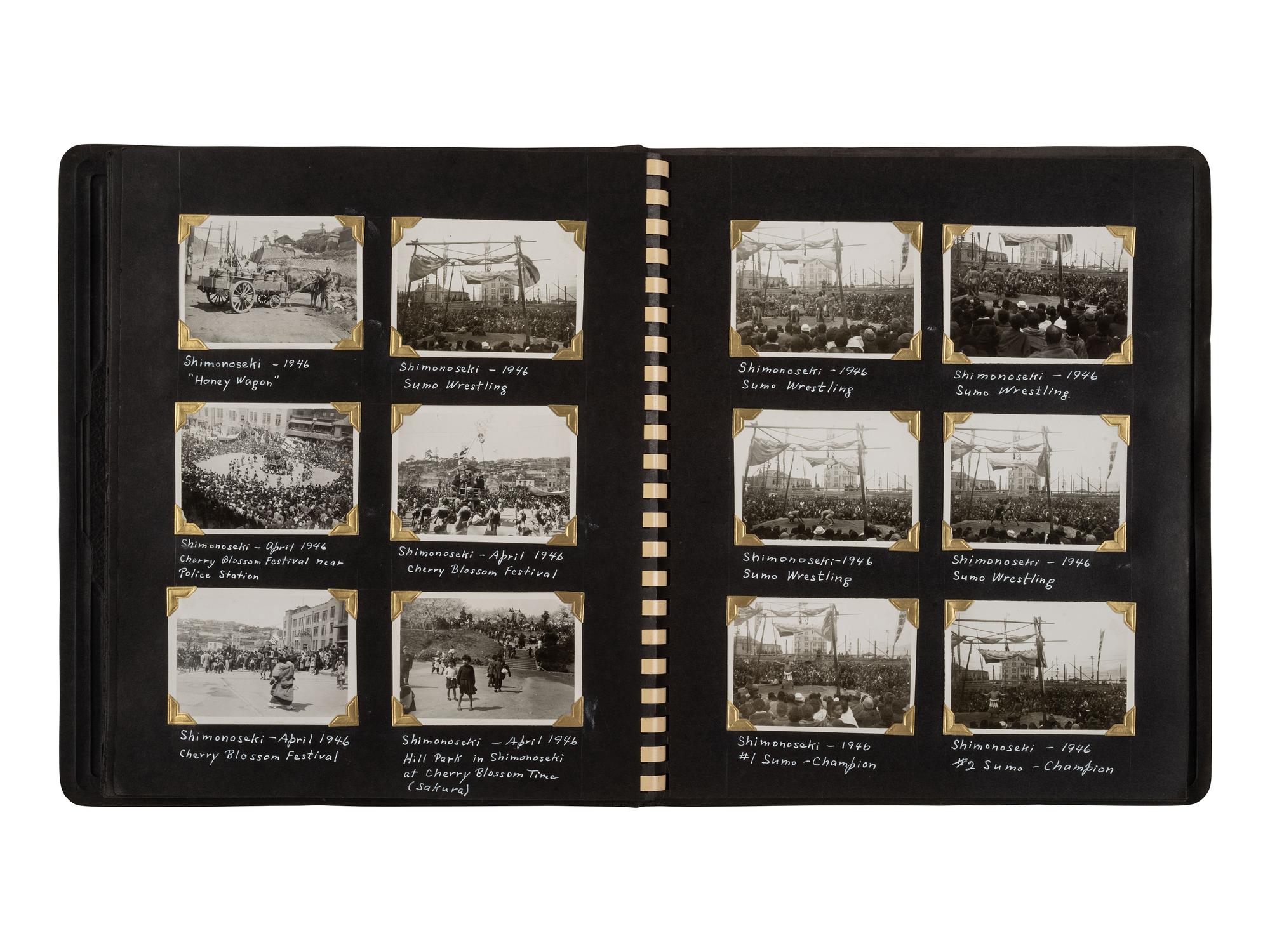 [WORLD WAR II]. Captain Van Voorhis collection, including photographs demonstrating the aftereffects of the atomic bomb and the reconstruction and occupation of Japan. Ca 1945-1947.