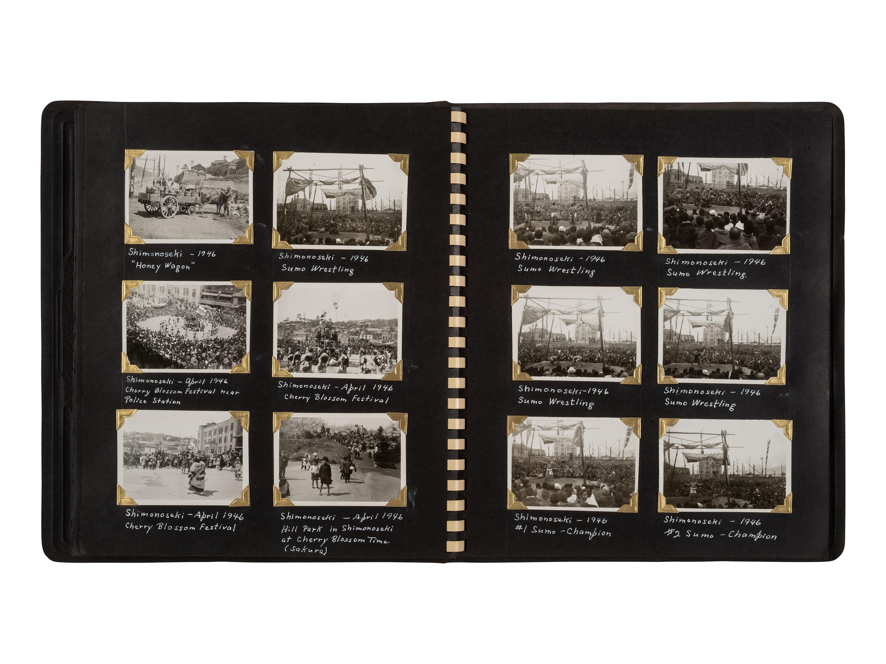 [WORLD WAR II]. Captain Van Voorhis collection, including photographs demonstrating the aftereffects of the atomic bomb and the reconstruction and occupation of Japan. Ca 1945-1947.