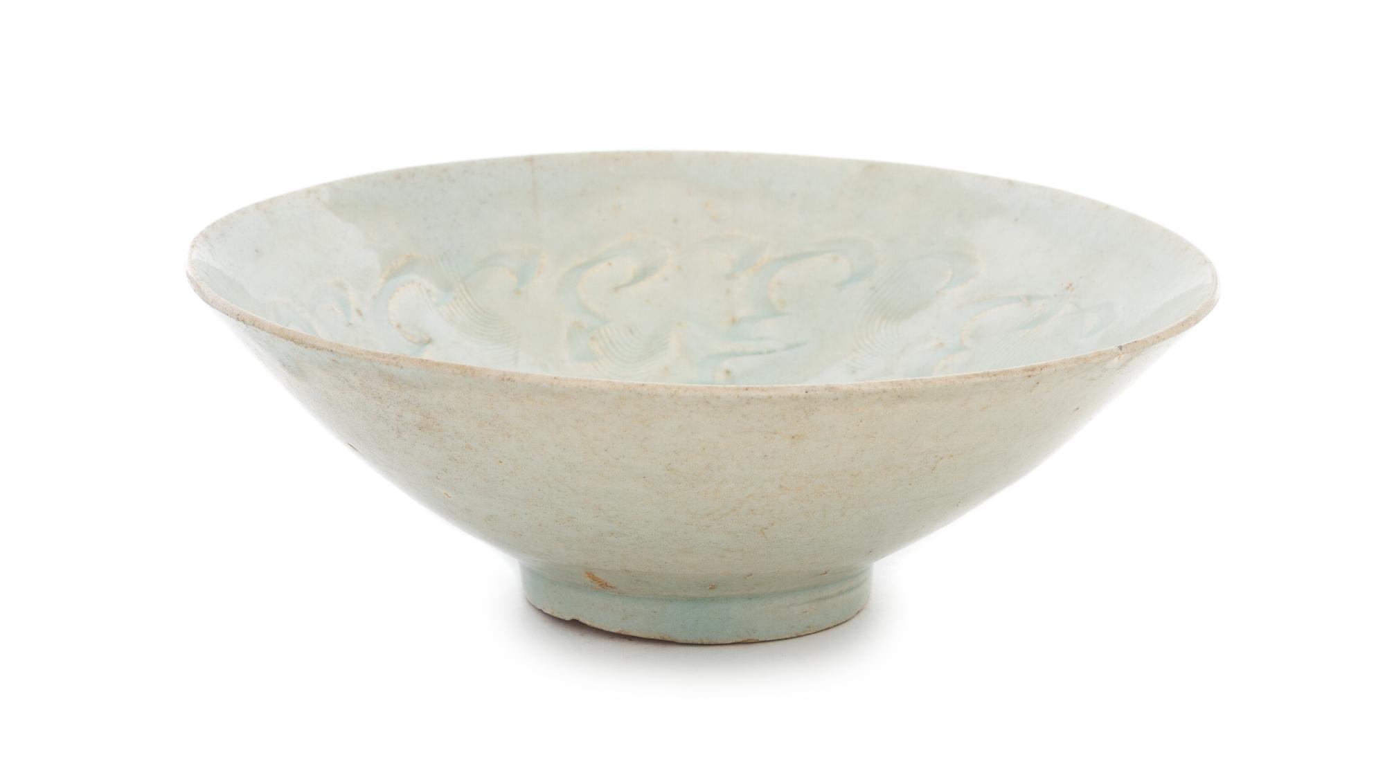 A Qingbai Glazed Porcelain Bowl LIKELY SONG DYNASTY Diameter 6 3/4 inches. — LIKELY SONG DYNASTY