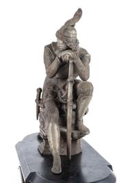 A Kroeber Saxonia Mantel Clock with Gladiator Figure