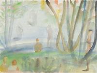 Layers of Time Series: Bathers, 1990 and Grazing Horses , 1989 (two works)