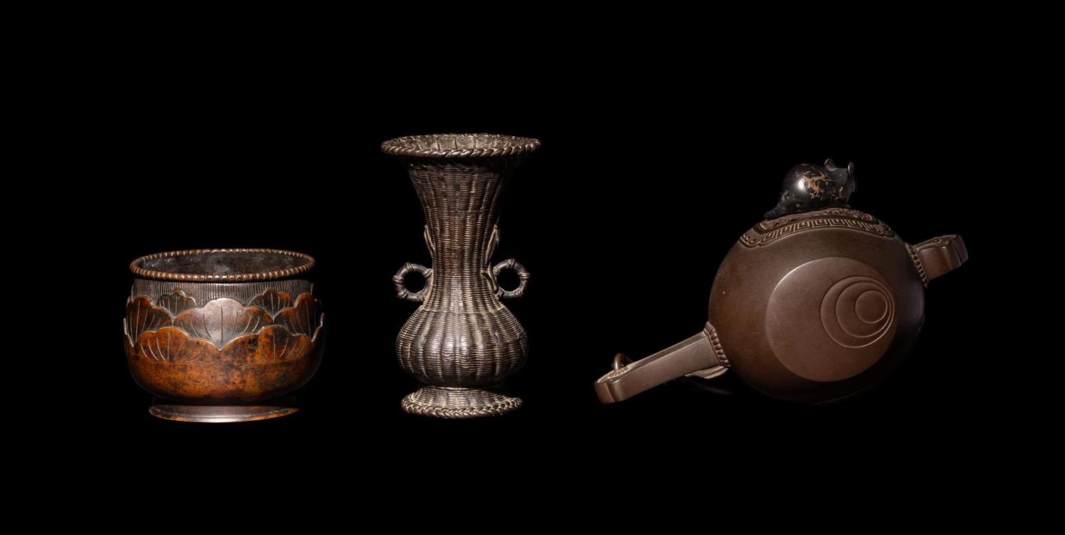 Three Japanese Bronze Vessels