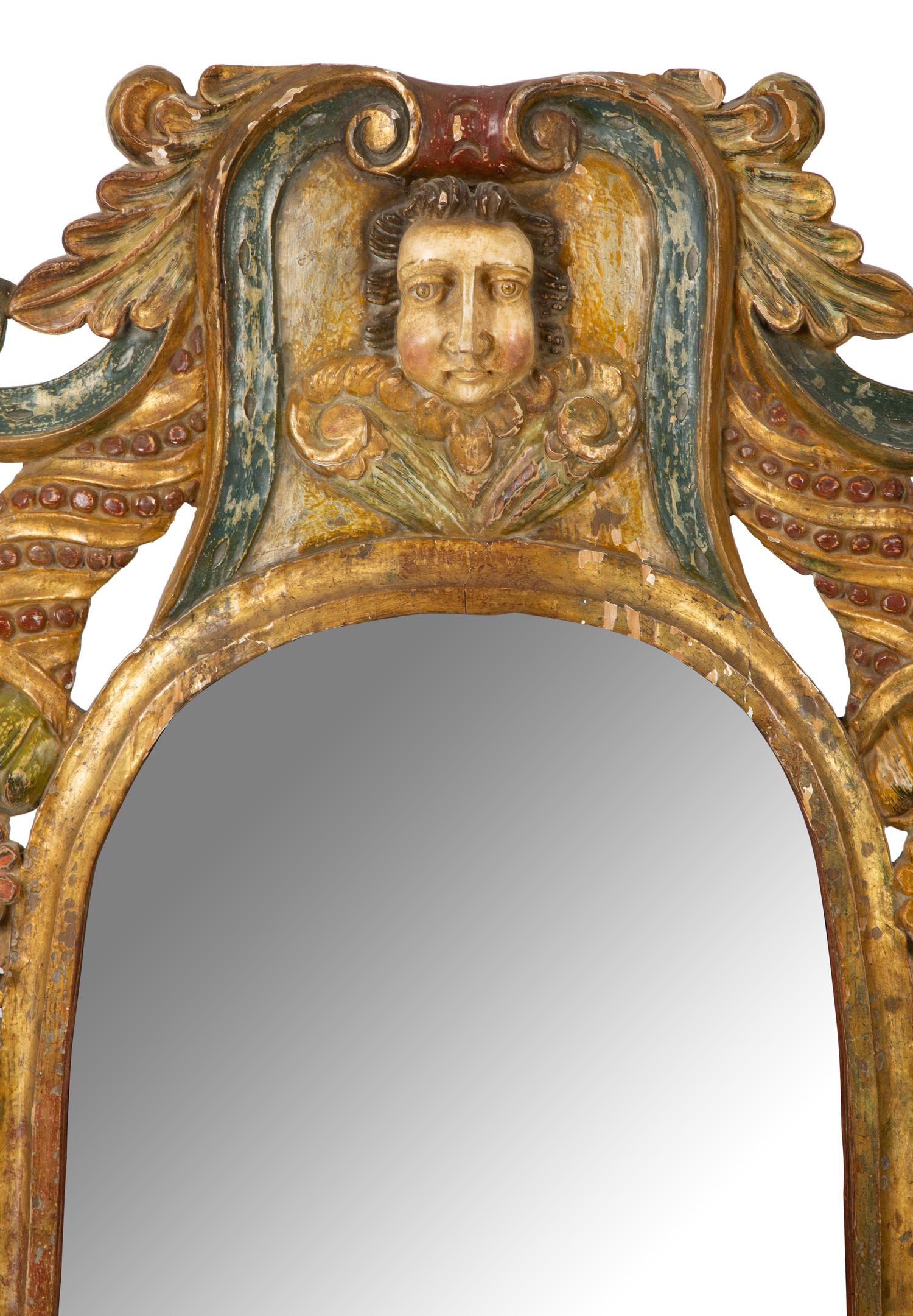 An Italian Baroque Style Painted Mirror — 19TH CENTURY