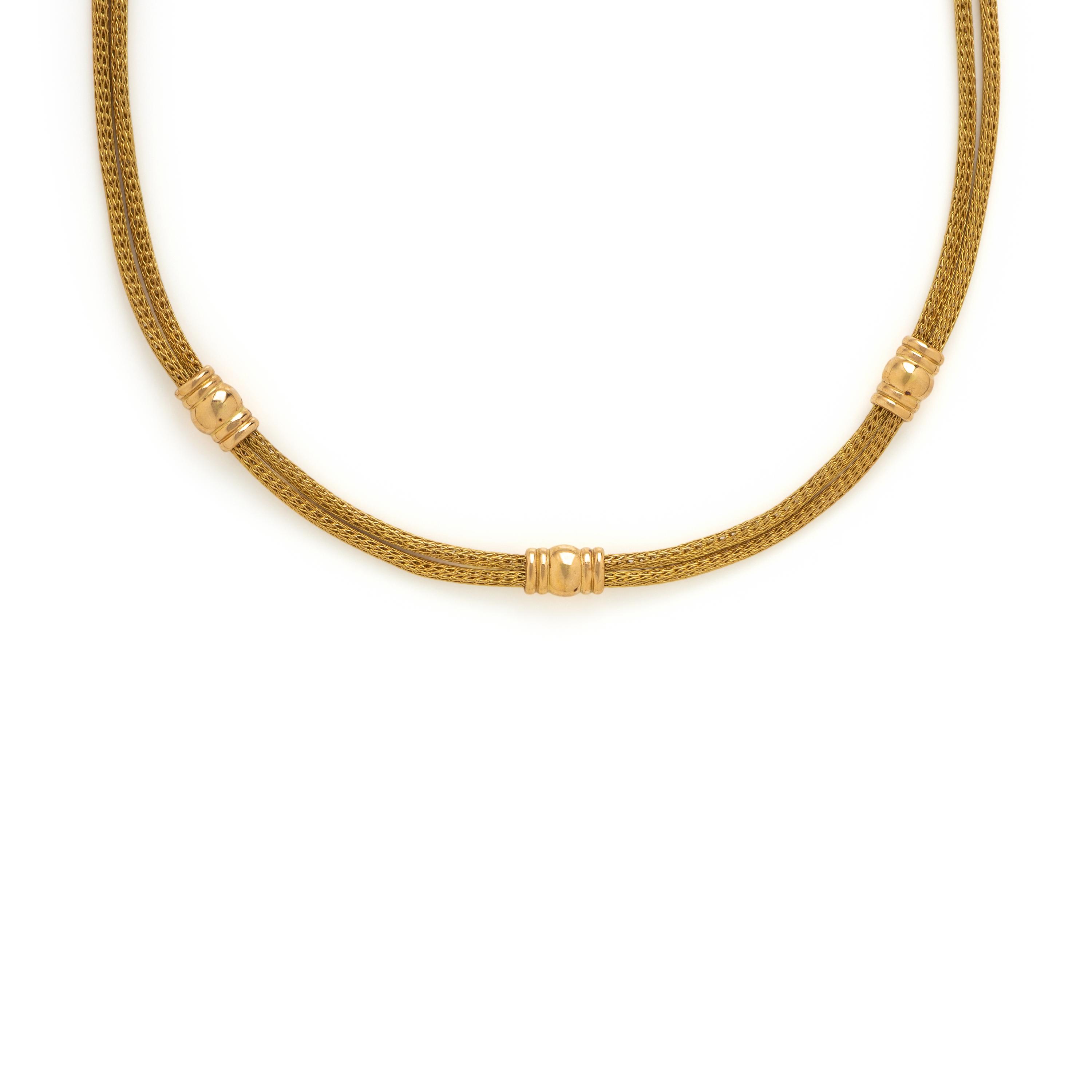 Gregg Ruth, Bicolor Gold Woven Necklace