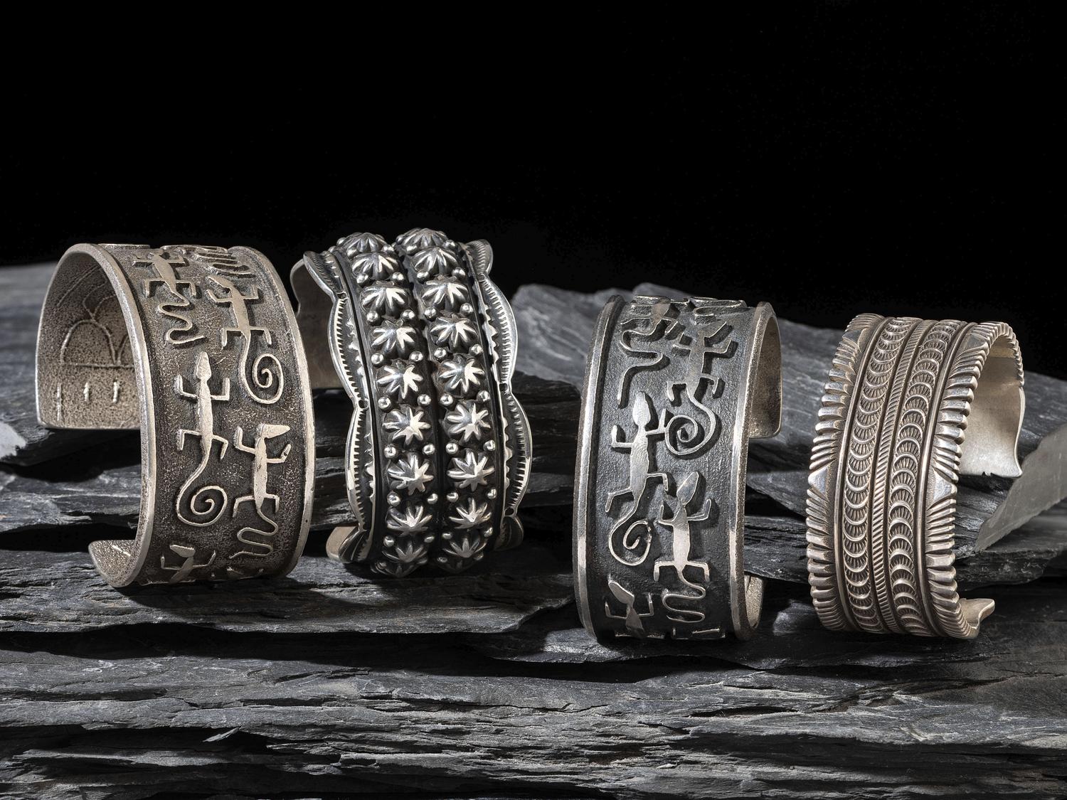 Navajo and Hopi Sterling Silver Cuff Bracelets
