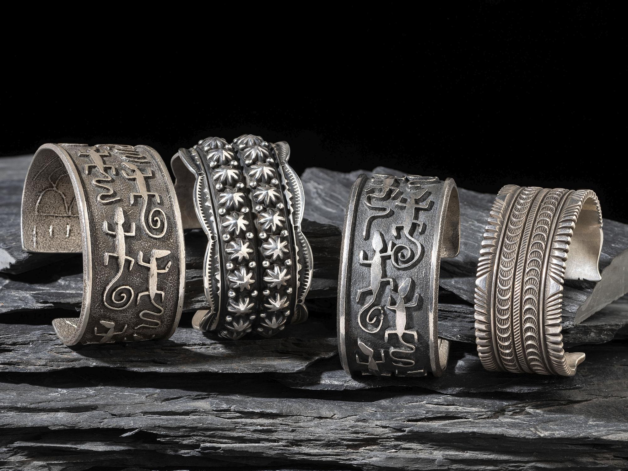 Navajo and Hopi Sterling Silver Cuff Bracelets