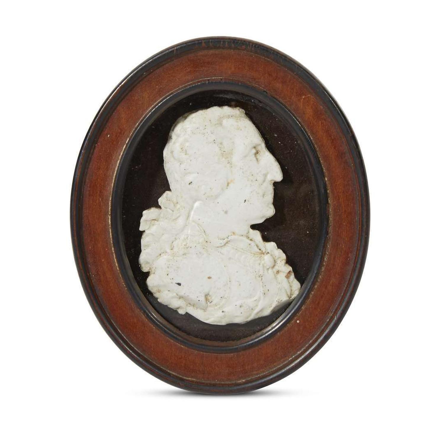 American School 19th century After David Eccleston (English, d. 1816) Wax profile miniature of George Washington