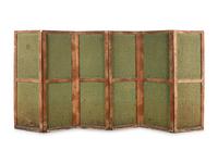 A Directoire Painted Wallpaper Folding Six-Panel Screen