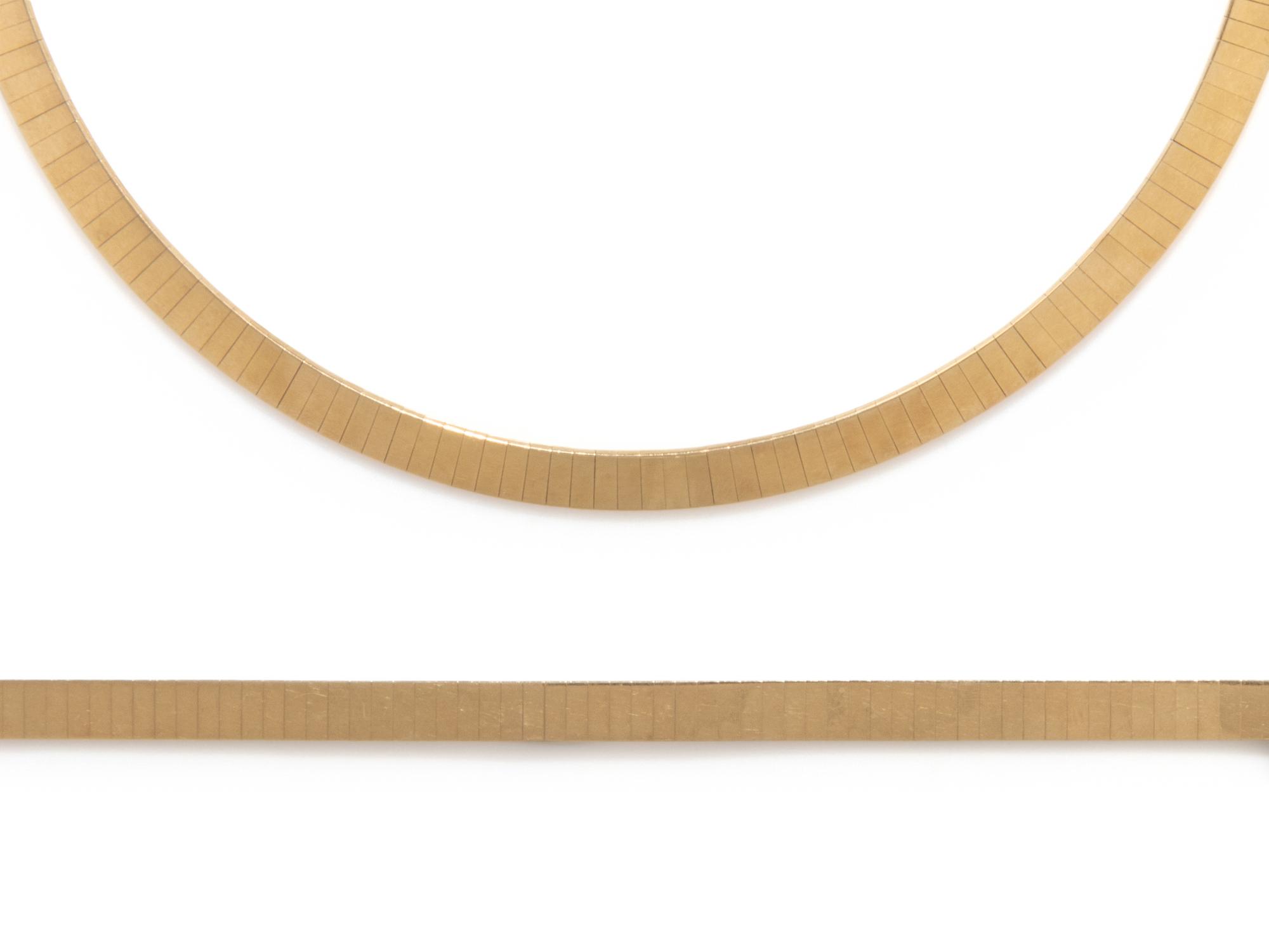 YELLOW GOLD OMEGA LINK NECKLACE AND BRACELET