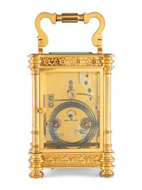 A French Ormolu Filigree Carriage Clock