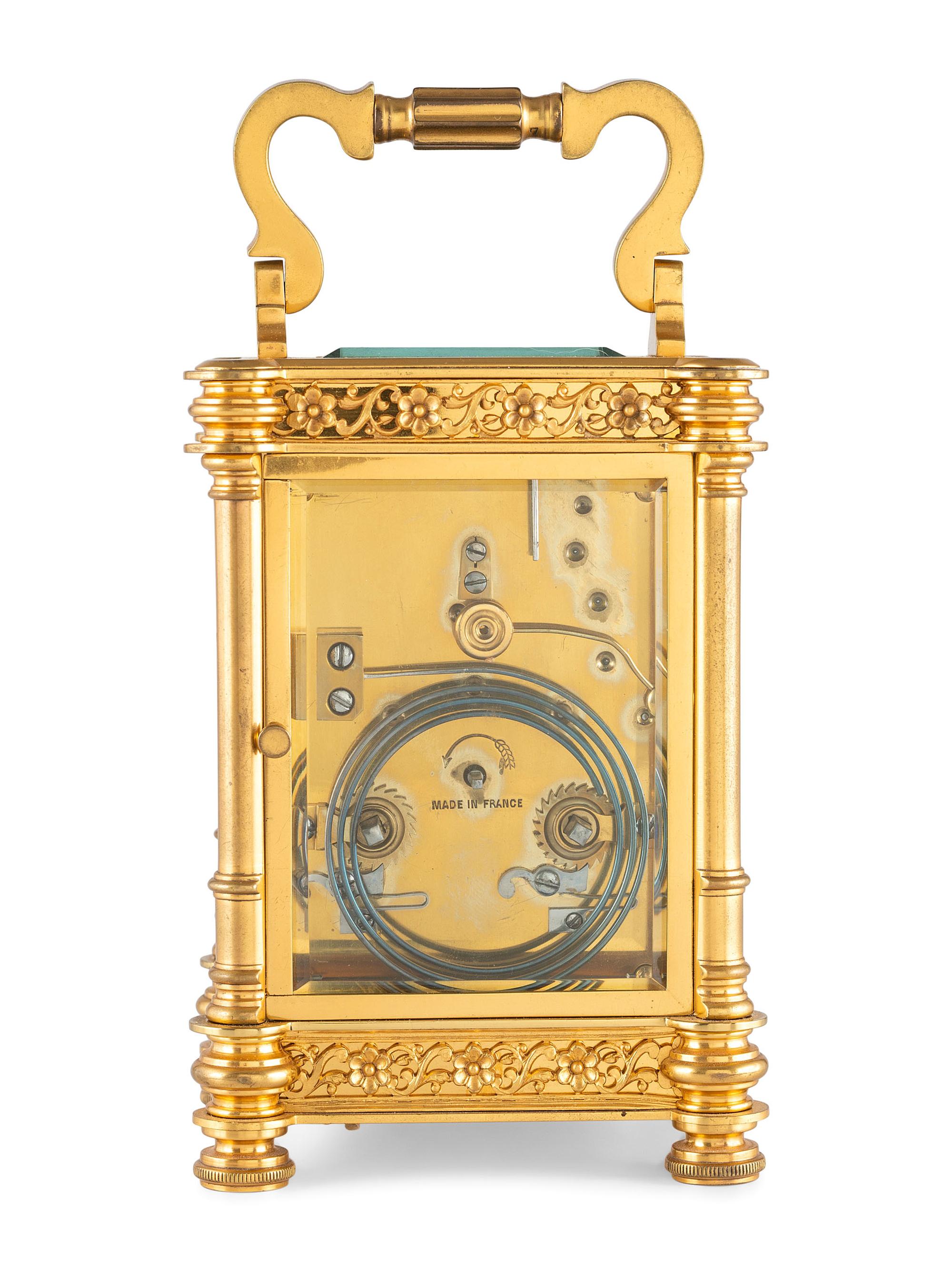 A French Ormolu Filigree Carriage Clock