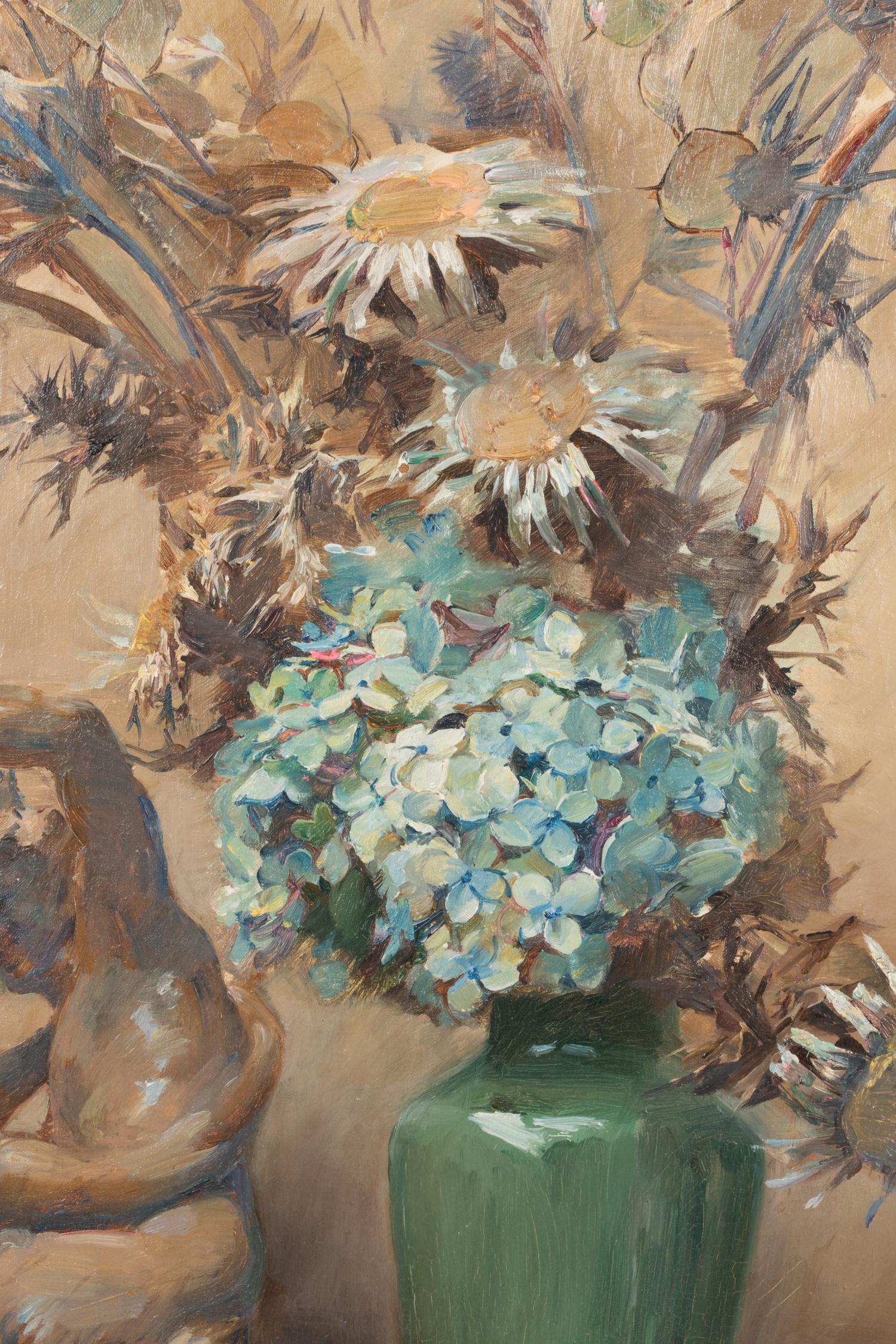 Pan with Dried Flowers