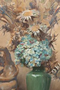 Pan with Dried Flowers
