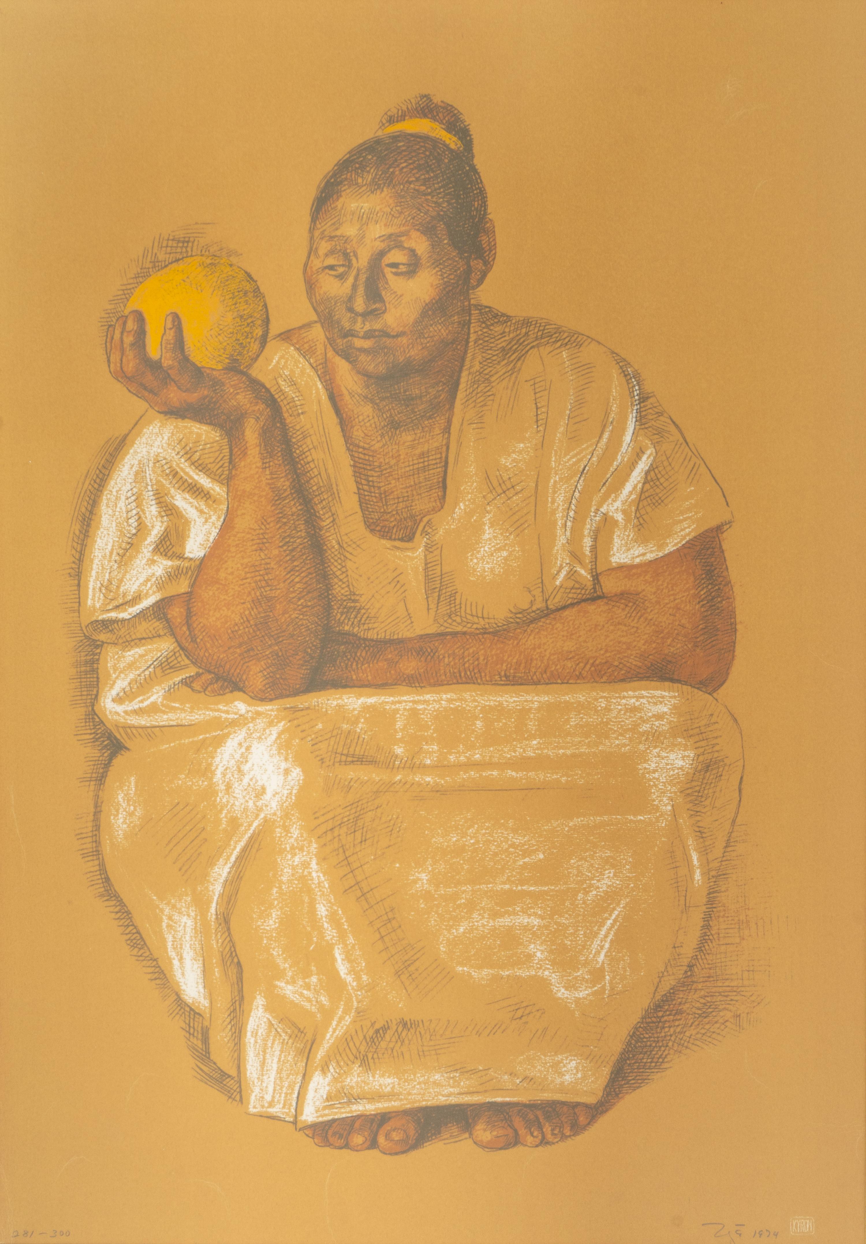 Mujer con naranja, 1974
