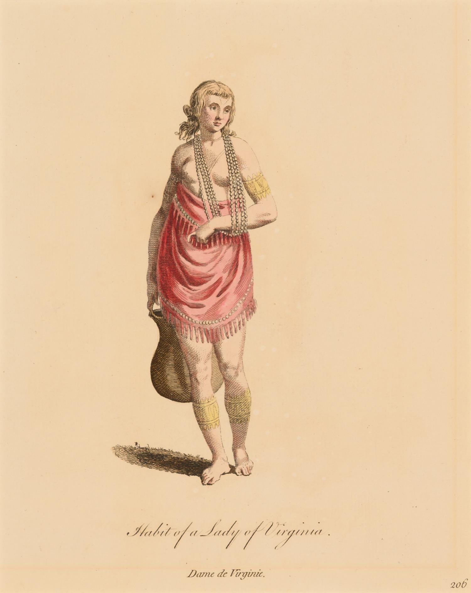 Six Hand-Colored Engravings of Dressing Habits of Native American Tribes After Thomas Jefferys (English, ca. 1719-1771)