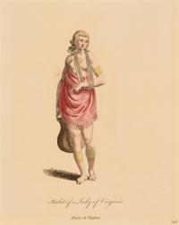 Six Hand-Colored Engravings of Dressing Habits of Native American Tribes After Thomas Jefferys (English, ca. 1719-1771)