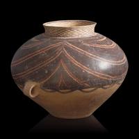 A Chinese Neolithic Painted Pottery Jar, Gansu Province, Majiayao Culture, Banshan Phase, 3rd Millennium B.C.E. — 馬家窯文化半坡類型 彩陶雙耳罐