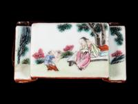 A Famille Rose Porcelain Ink Rest