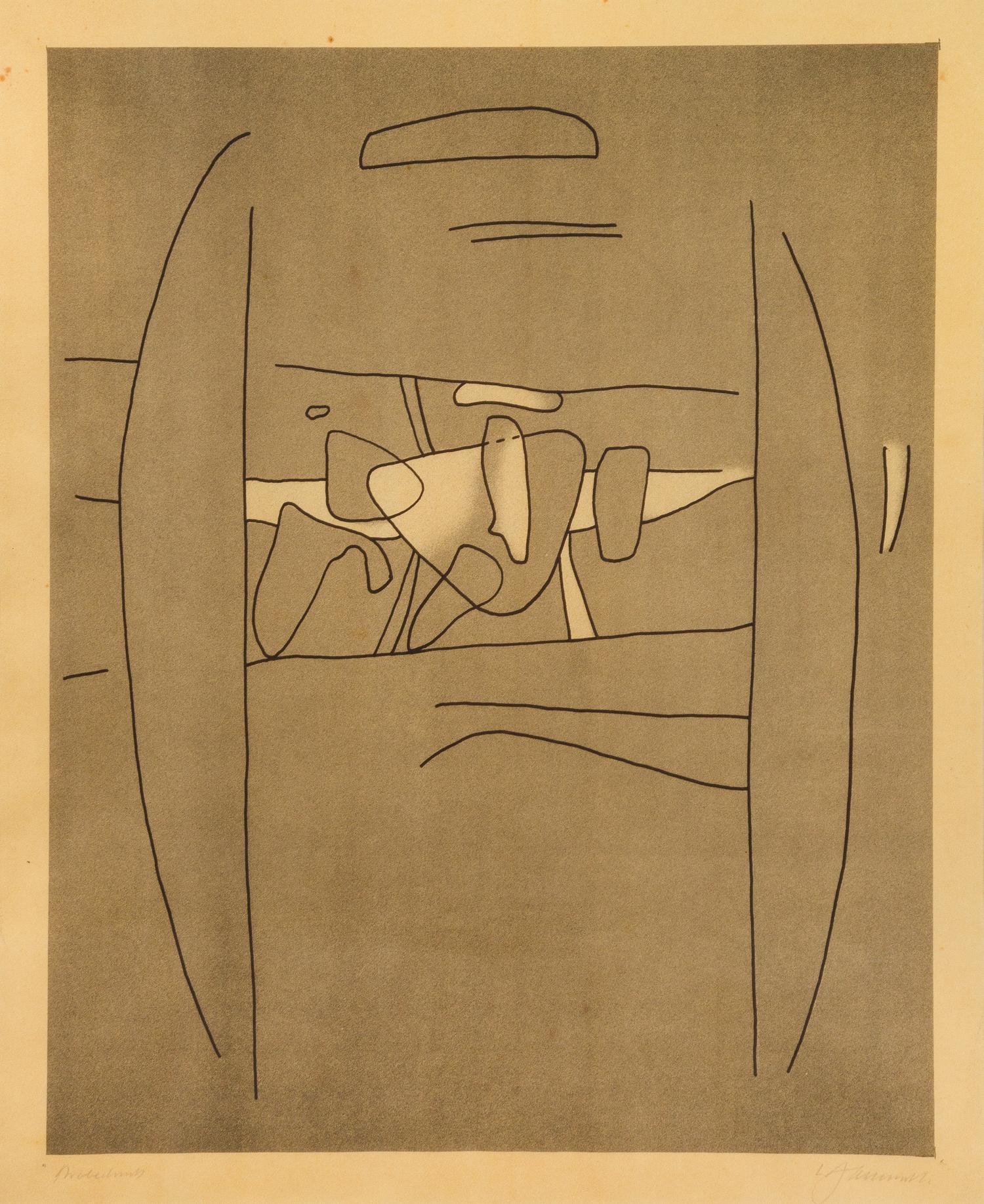 Willi Baumeister, (German, 1889–1955), Segmente mit Figuren, 1936