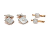 LARTER & SONS, MOTHER-OF-PEARL AND SEED PEARL DRESS SET