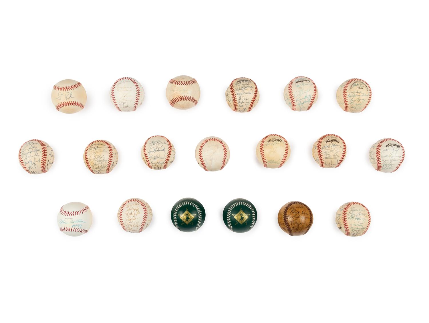 A Collection of Assorted Team and Single Player- Signed Autograph Baseballs